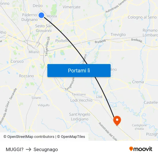 MUGGI? to Secugnago map