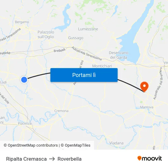 Ripalta Cremasca to Roverbella map