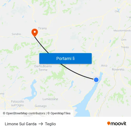 Limone Sul Garda to Teglio map