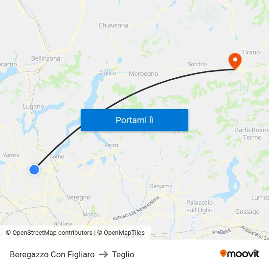 Beregazzo Con Figliaro to Teglio map