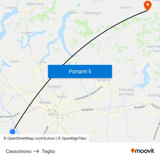 Cassolnovo to Teglio map