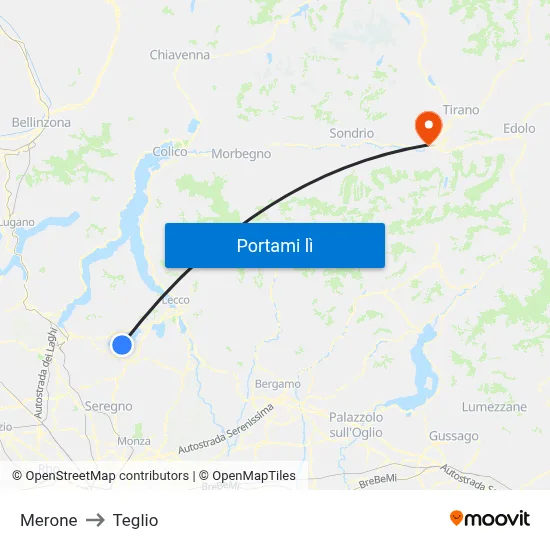 Merone to Teglio map
