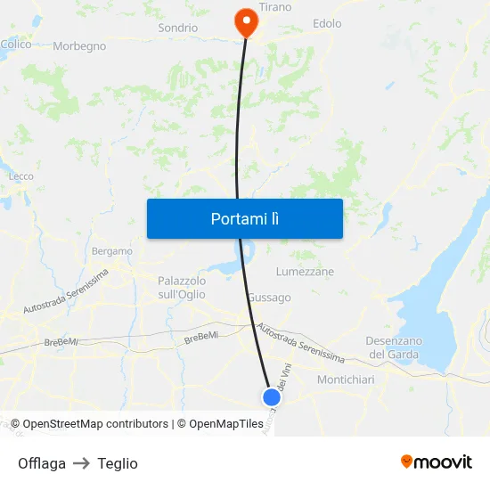 Offlaga to Teglio map