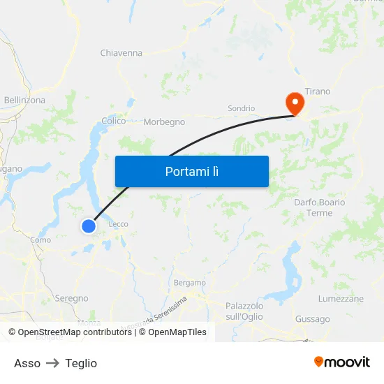 Asso to Teglio map