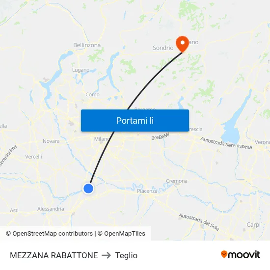MEZZANA RABATTONE to Teglio map