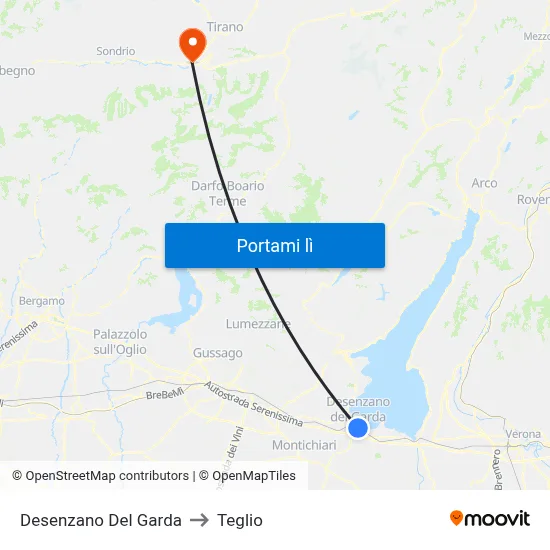 Desenzano Del Garda to Teglio map