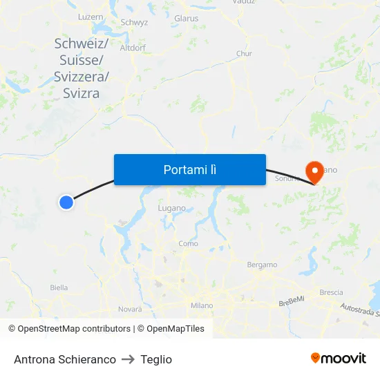 Antrona Schieranco to Teglio map