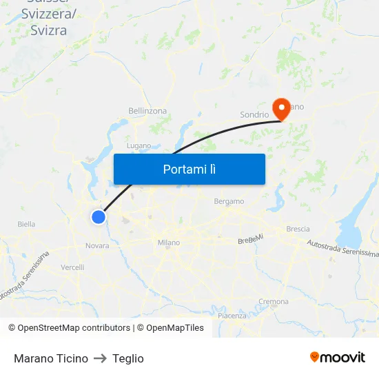Marano Ticino to Teglio map
