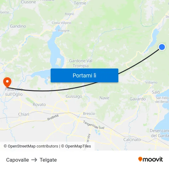 Capovalle to Telgate map