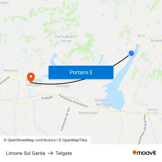 Limone Sul Garda to Telgate map