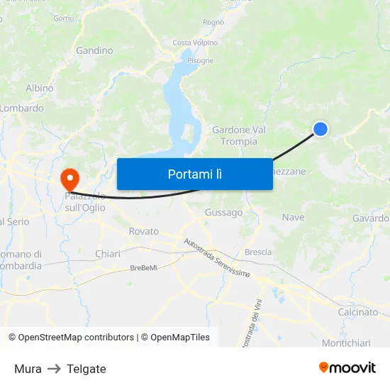 Mura to Telgate map