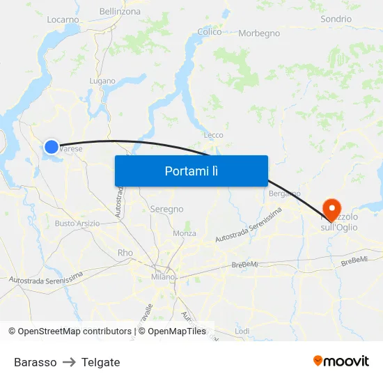 Barasso to Telgate map