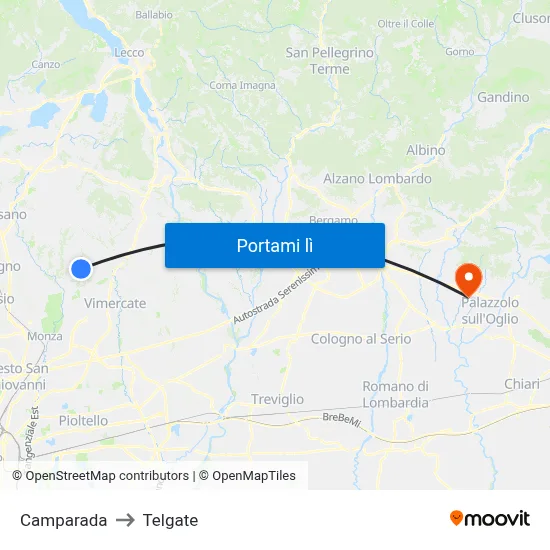Camparada to Telgate map