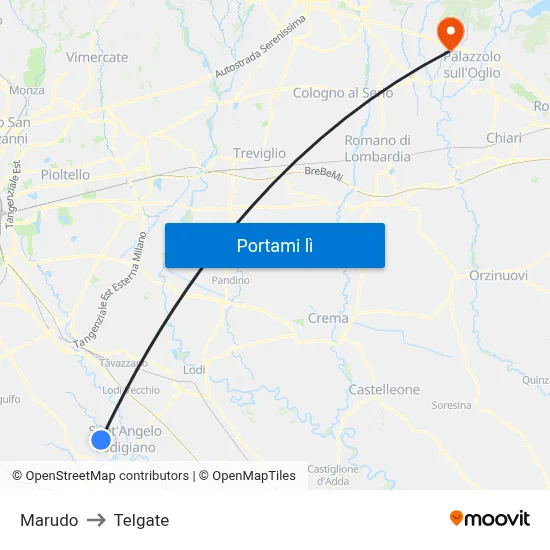 Marudo to Telgate map