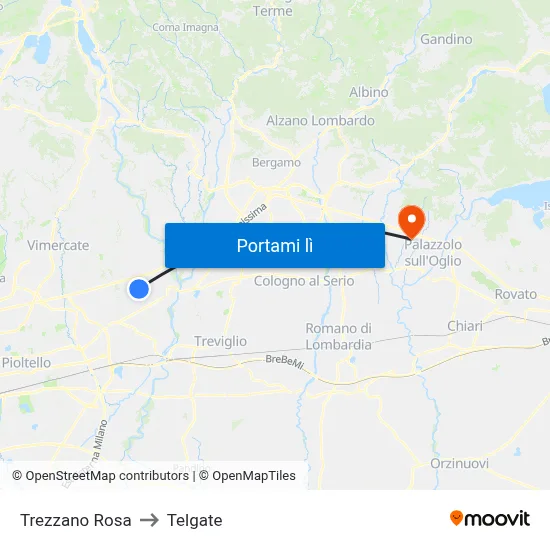 Trezzano Rosa to Telgate map