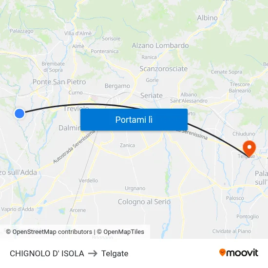 CHIGNOLO D' ISOLA to Telgate map