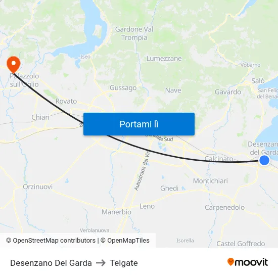 Desenzano Del Garda to Telgate map