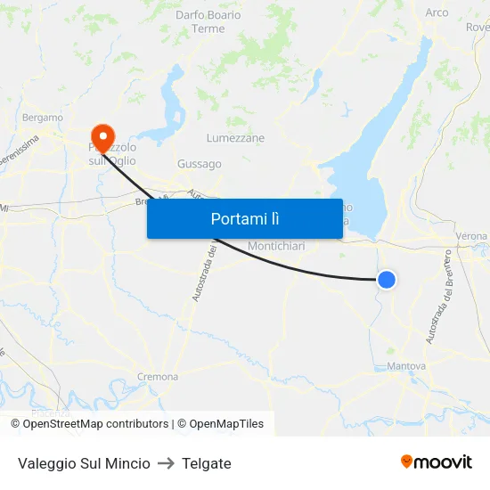 Valeggio Sul Mincio to Telgate map