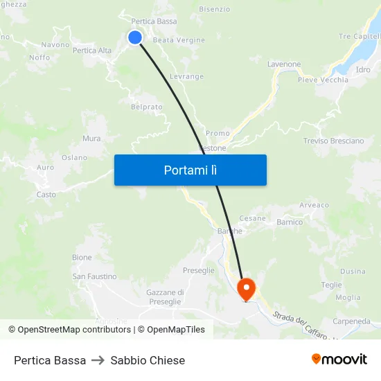 Pertica Bassa to Sabbio Chiese map