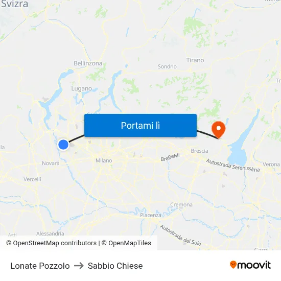 Lonate Pozzolo to Sabbio Chiese map