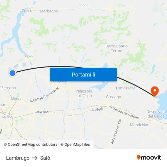 Lambrugo to Salò map