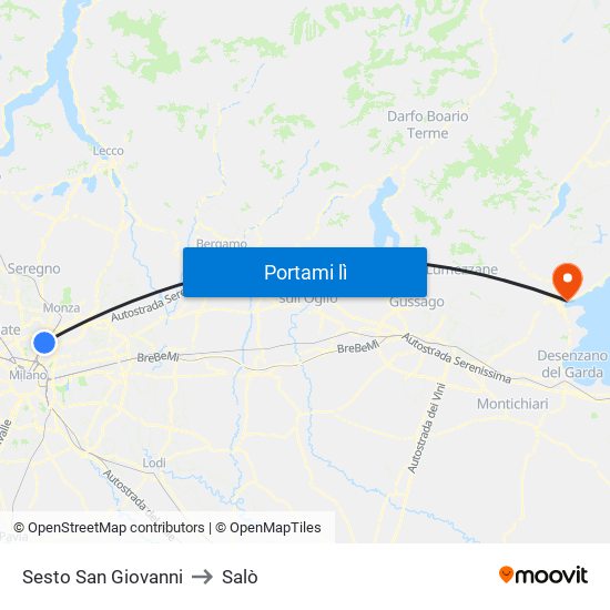 Sesto San Giovanni to Salò map
