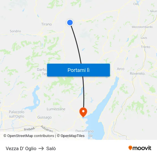 Vezza D' Oglio to Salò map