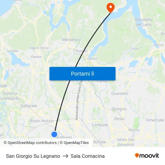 San Giorgio Su Legnano to Sala Comacina map
