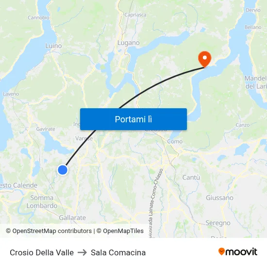 Crosio Della Valle to Sala Comacina map