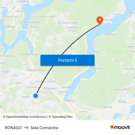 RONAGO to Sala Comacina map
