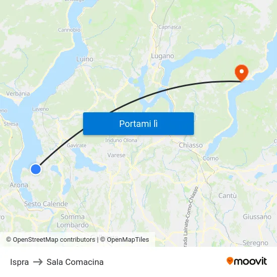 Ispra to Sala Comacina map