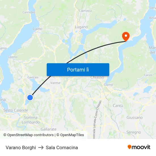 Varano Borghi to Sala Comacina map