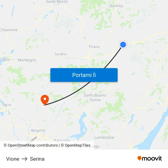 Vione to Serina map