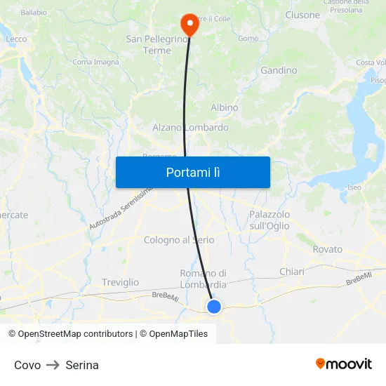 Covo to Serina map