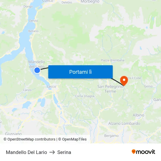 Mandello Del Lario to Serina map