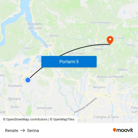 Renate to Serina map