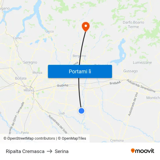 Ripalta Cremasca to Serina map