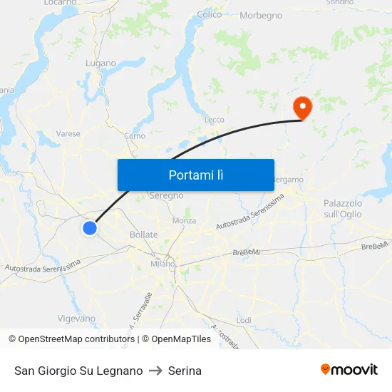 San Giorgio Su Legnano to Serina map