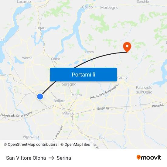 San Vittore Olona to Serina map