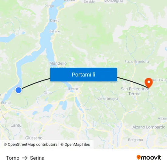 Torno to Serina map