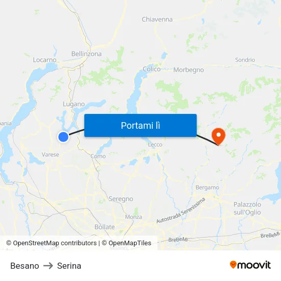 Besano to Serina map