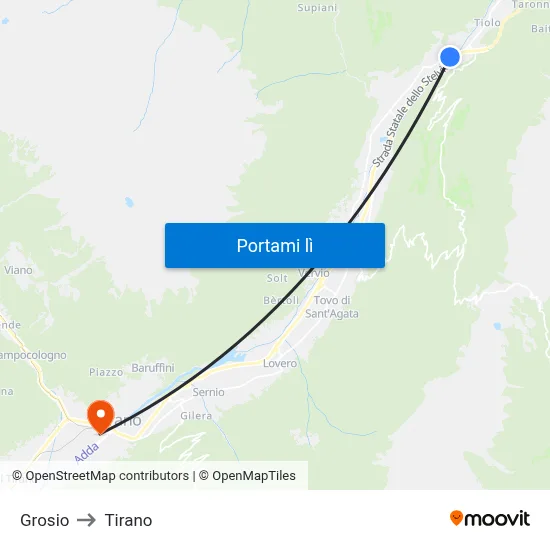 Grosio to Tirano map
