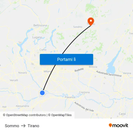 Sommo to Tirano map