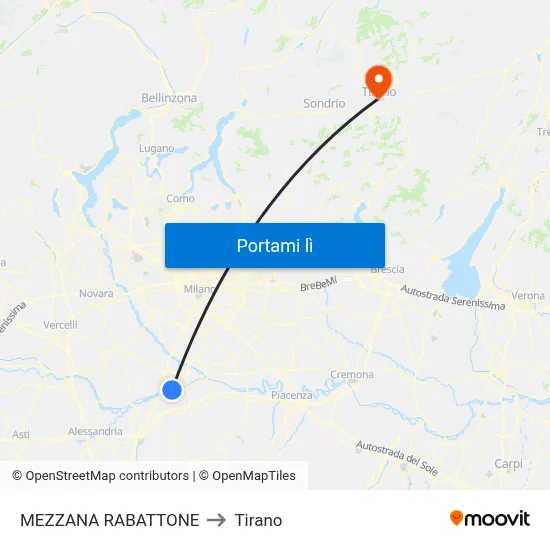 MEZZANA RABATTONE to Tirano map