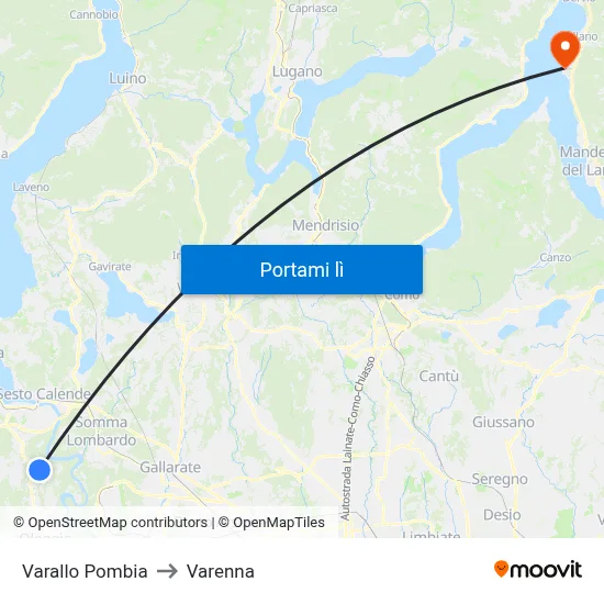 Varallo Pombia to Varenna map