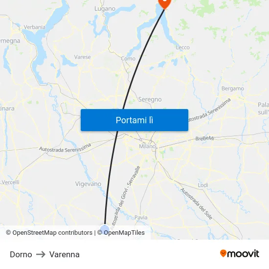 Dorno to Varenna map