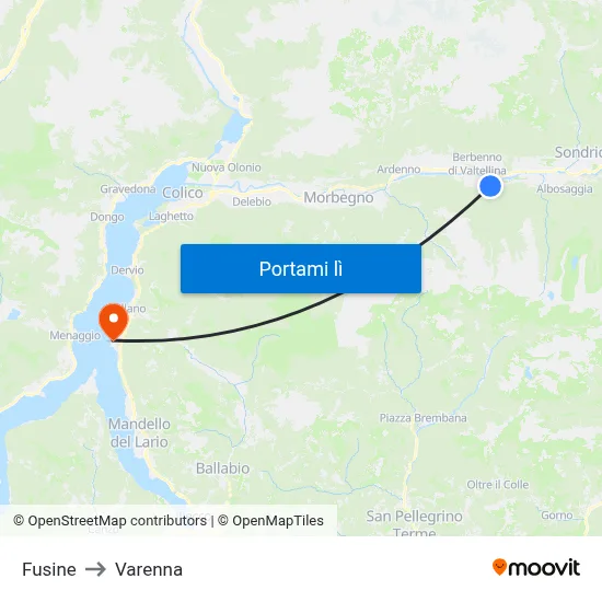 Fusine to Varenna map