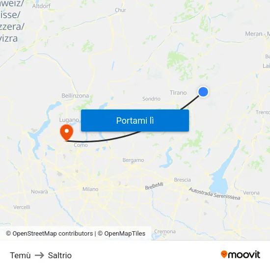 Temù to Saltrio map