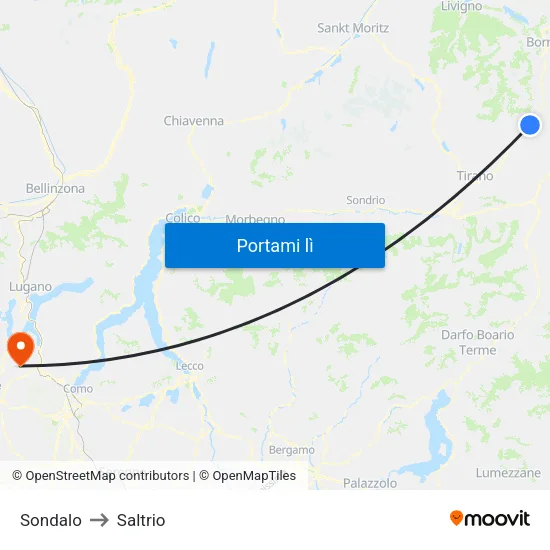 Sondalo to Saltrio map