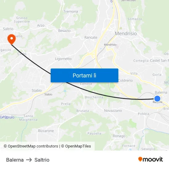 Balerna to Saltrio map
